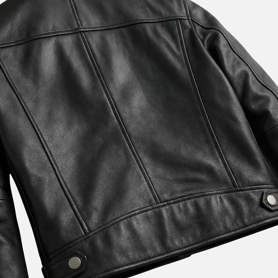 Lightweight vintage jacket with cotton lining and zipper for men