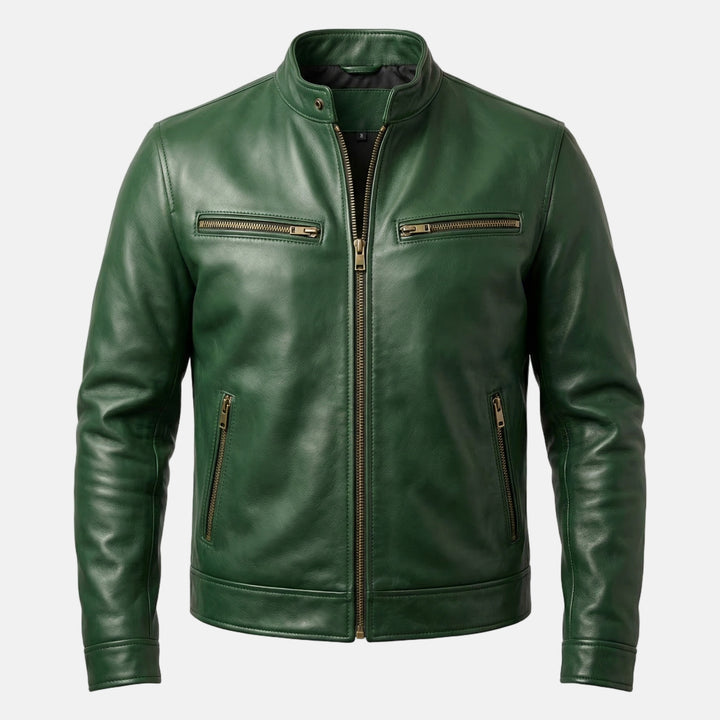 Lightweight vintage jacket with cotton lining and zipper for men