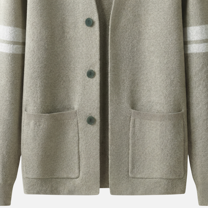 Light tailored merino cardigan with pockets for men