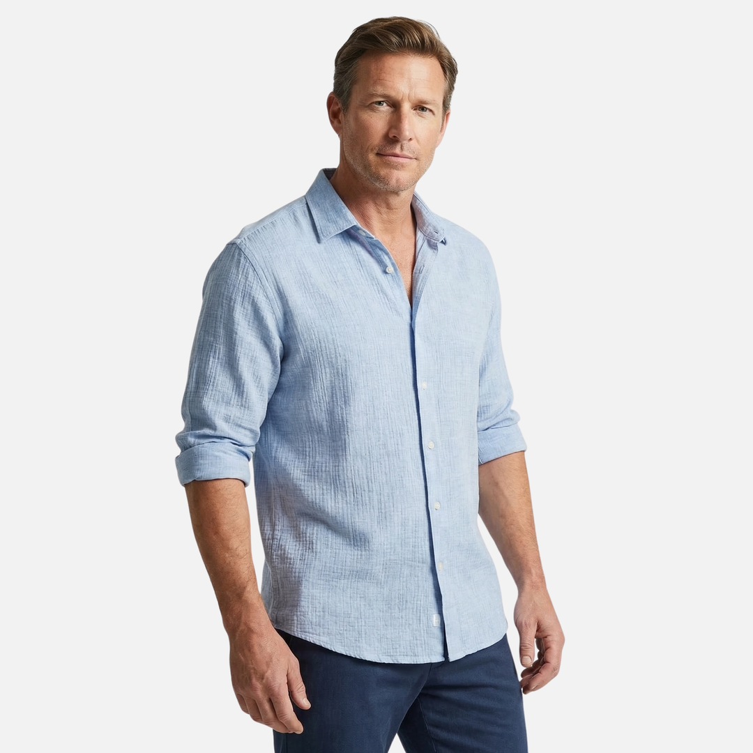 Lightweight summer casual long-sleeve shirt – relaxed fit for men