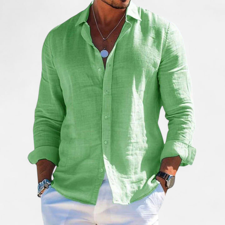 Leinen_Sommerhemd_Button_Down_mit_Roll_Up_Aermeln_fuer_Herren_3