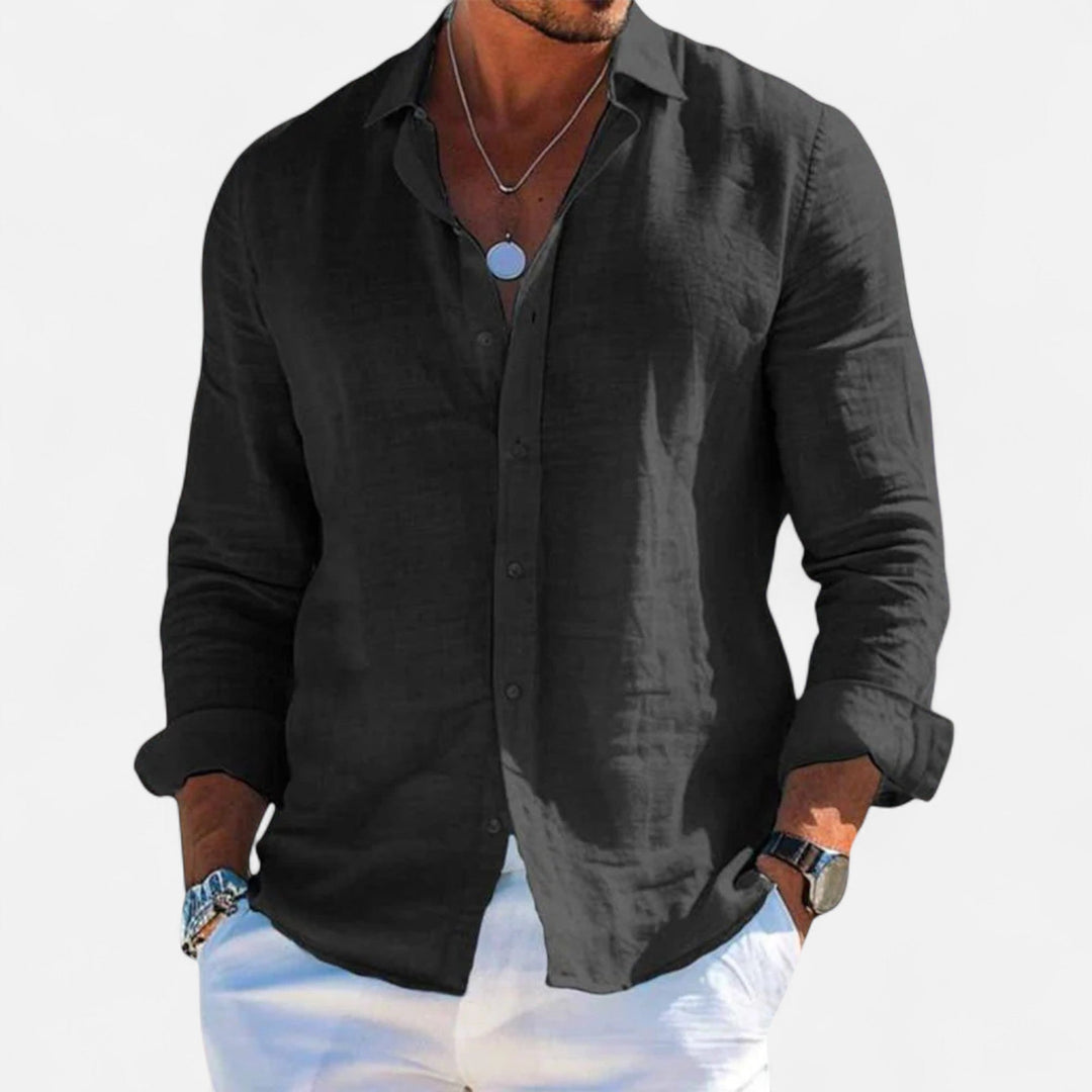 Leinen_Sommerhemd_Button_Down_mit_Roll_Up_Aermeln_fuer_Herren_4