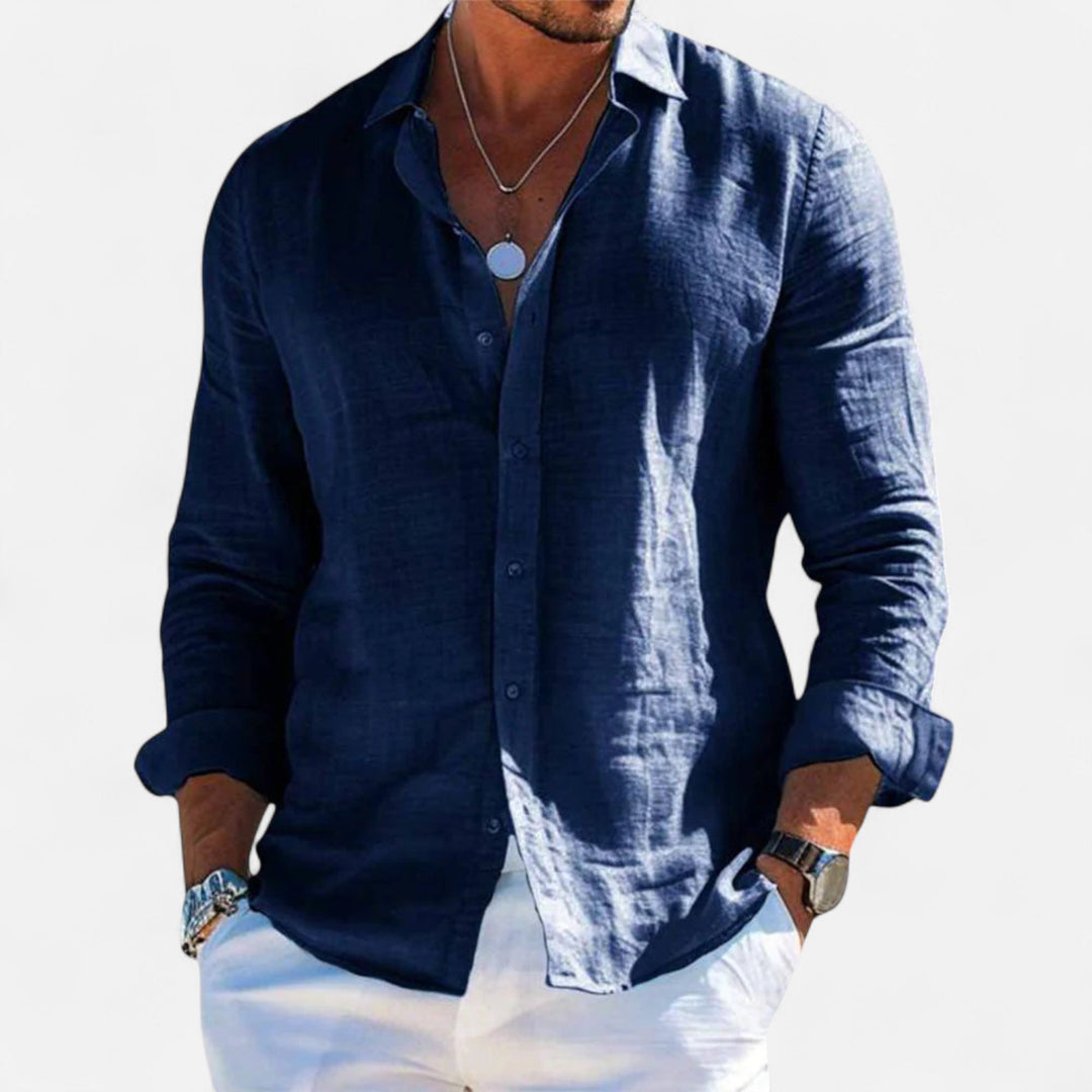 Leinen_Sommerhemd_Button_Down_mit_Roll_Up_Aermeln_fuer_Herren_5