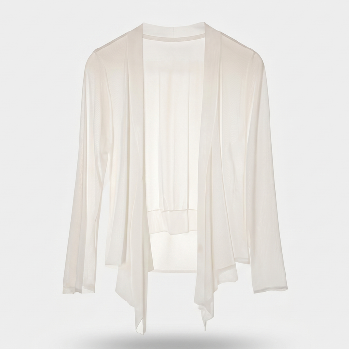 Cardigan leggero con collo a cascata da donna