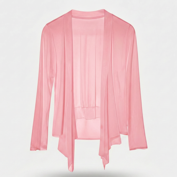 Cardigan leggero con collo a cascata da donna