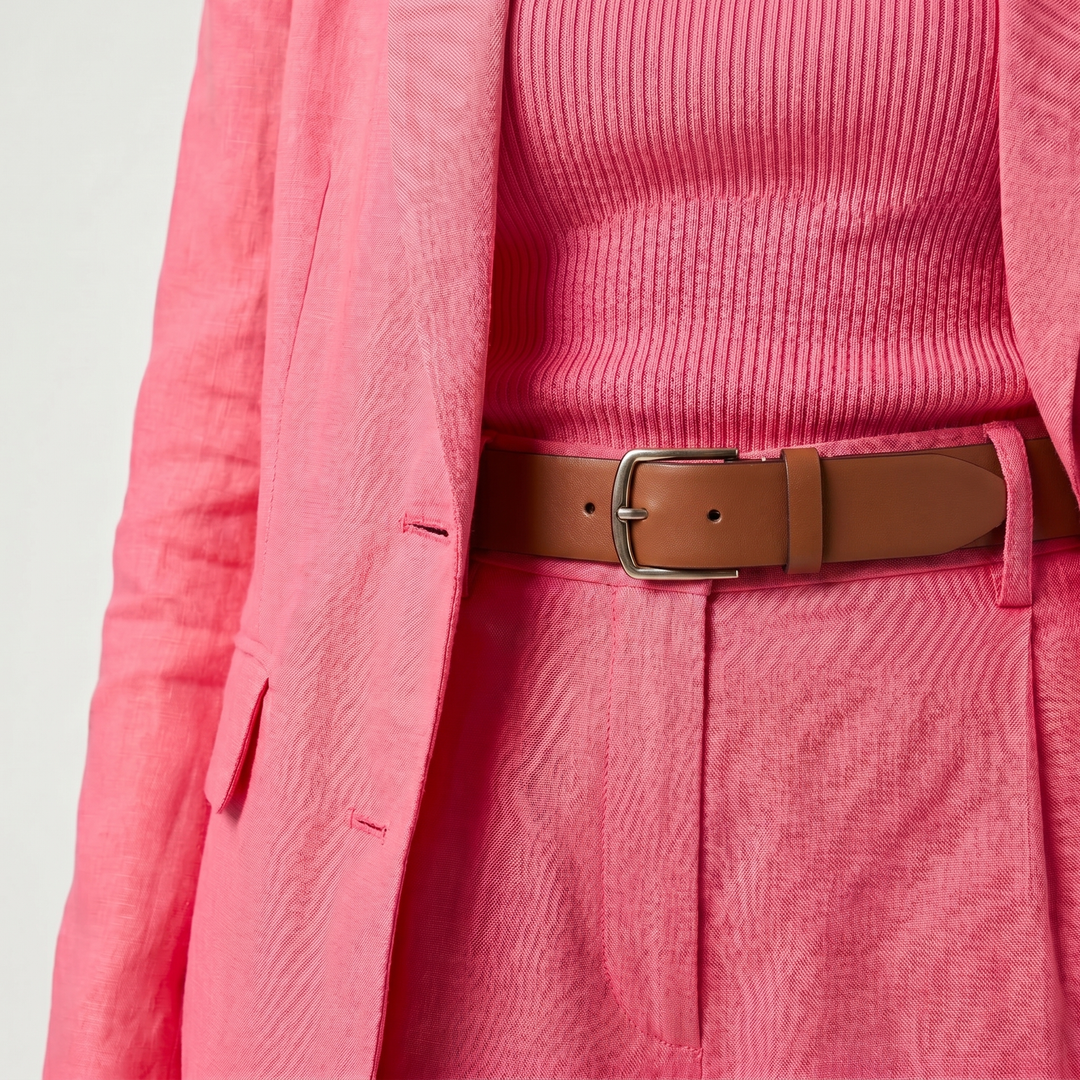 Set estivo casual in lino con blazer e pantaloncini da donna