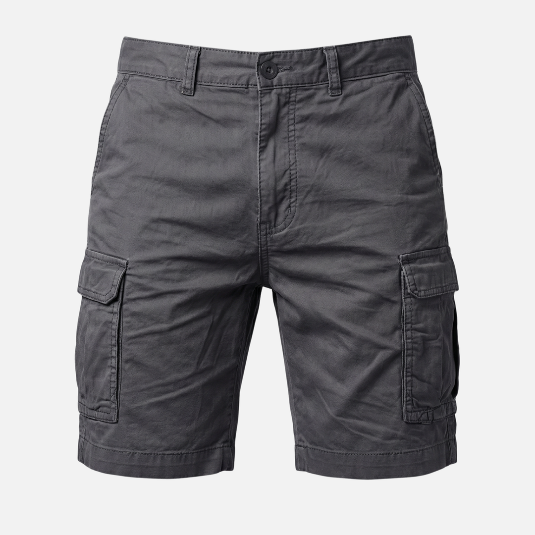 Locker cut cotton blend cargo shorts with side pockets for men