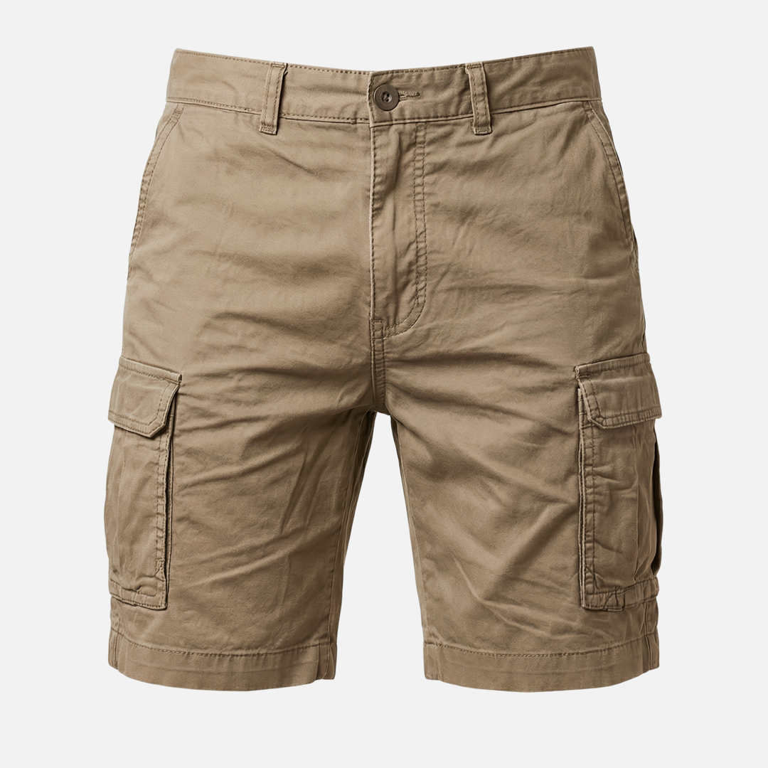 Locker cut cotton blend cargo shorts with side pockets for men