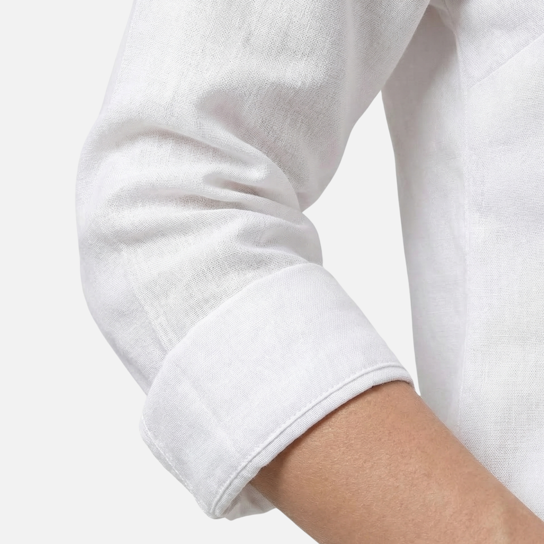 Blusa a maniche lunghe ampia con scollo a V e volant da donna