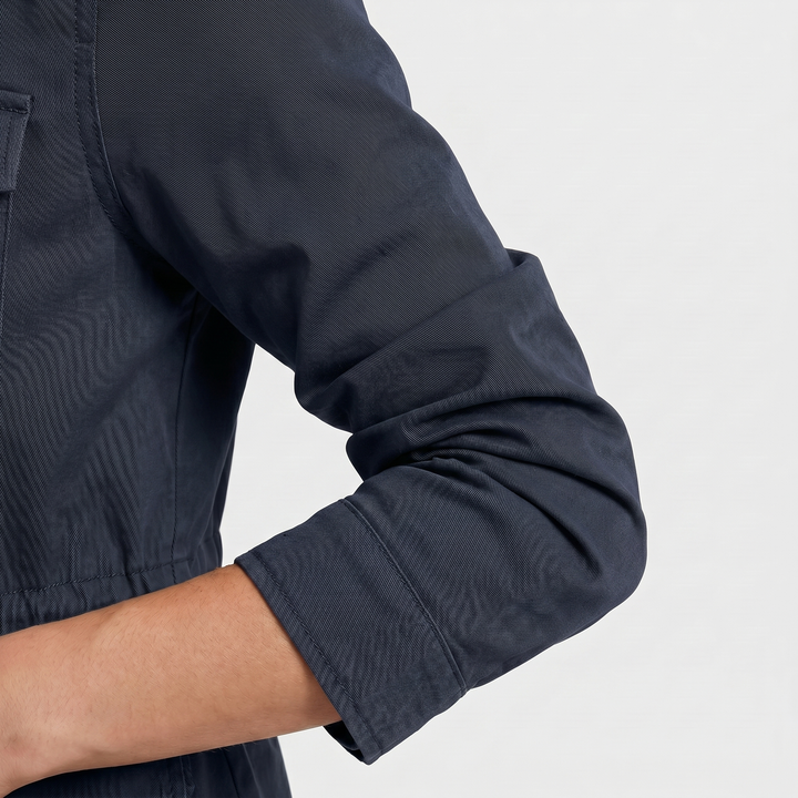 Locker cut Korean style windbreaker with multiple pockets for women