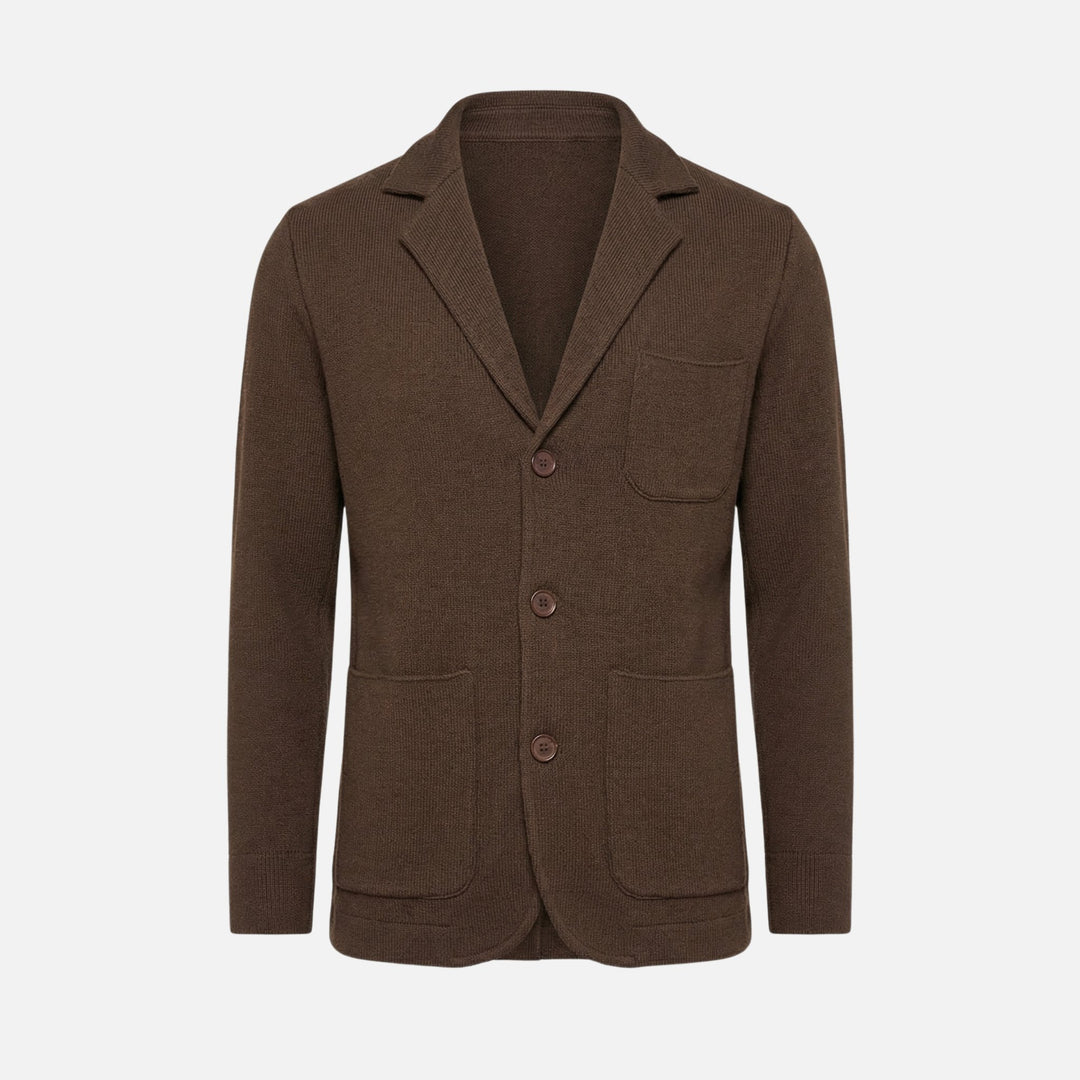 Lässiger Feinstrickblazer mit Brusttasche für Herren