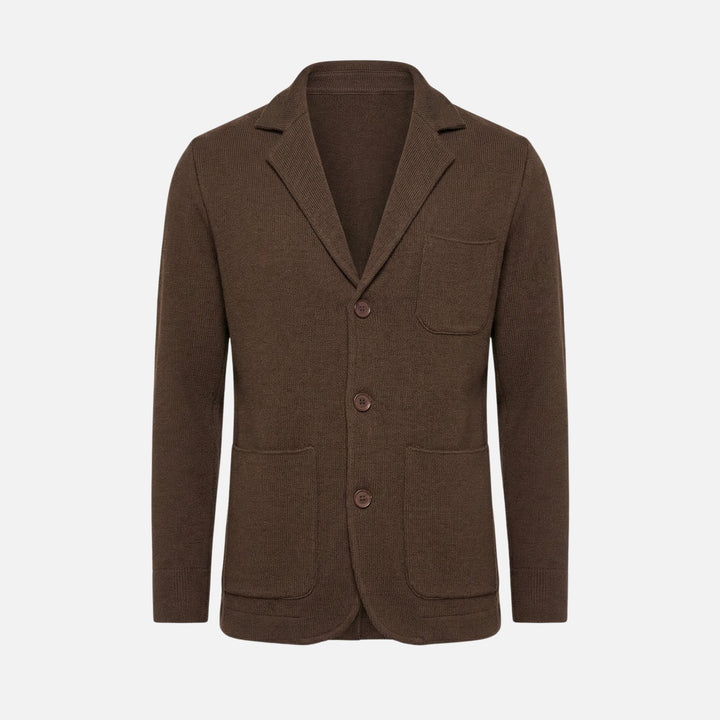 Lässiger Feinstrickblazer mit Brusttasche für Herren