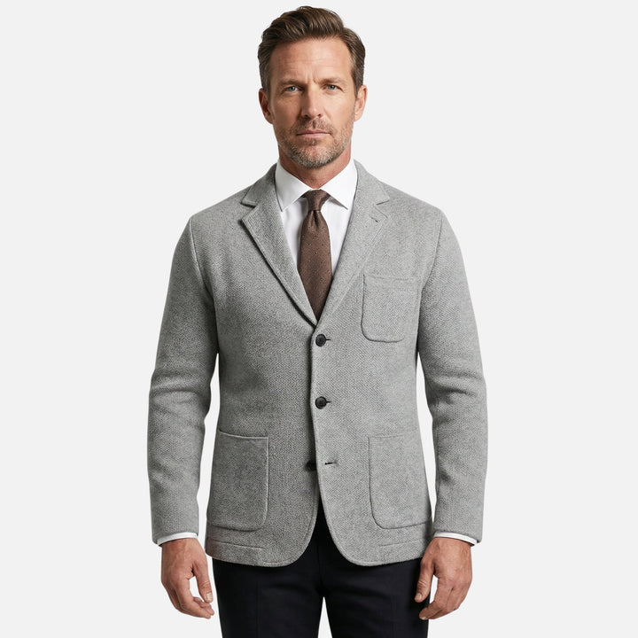 Lässiger Feinstrickblazer mit Brusttasche für Herren