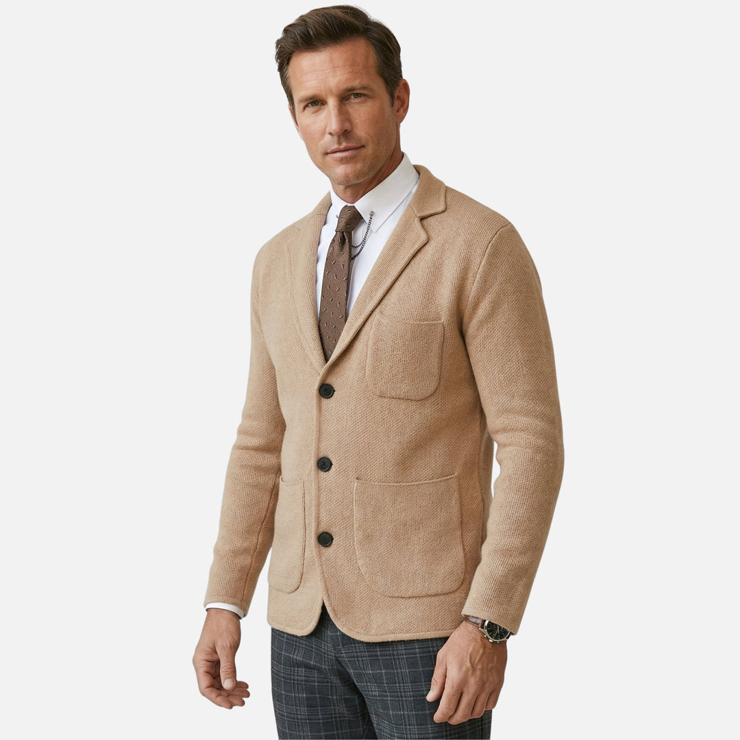 Lässiger Feinstrickblazer mit Brusttasche für Herren