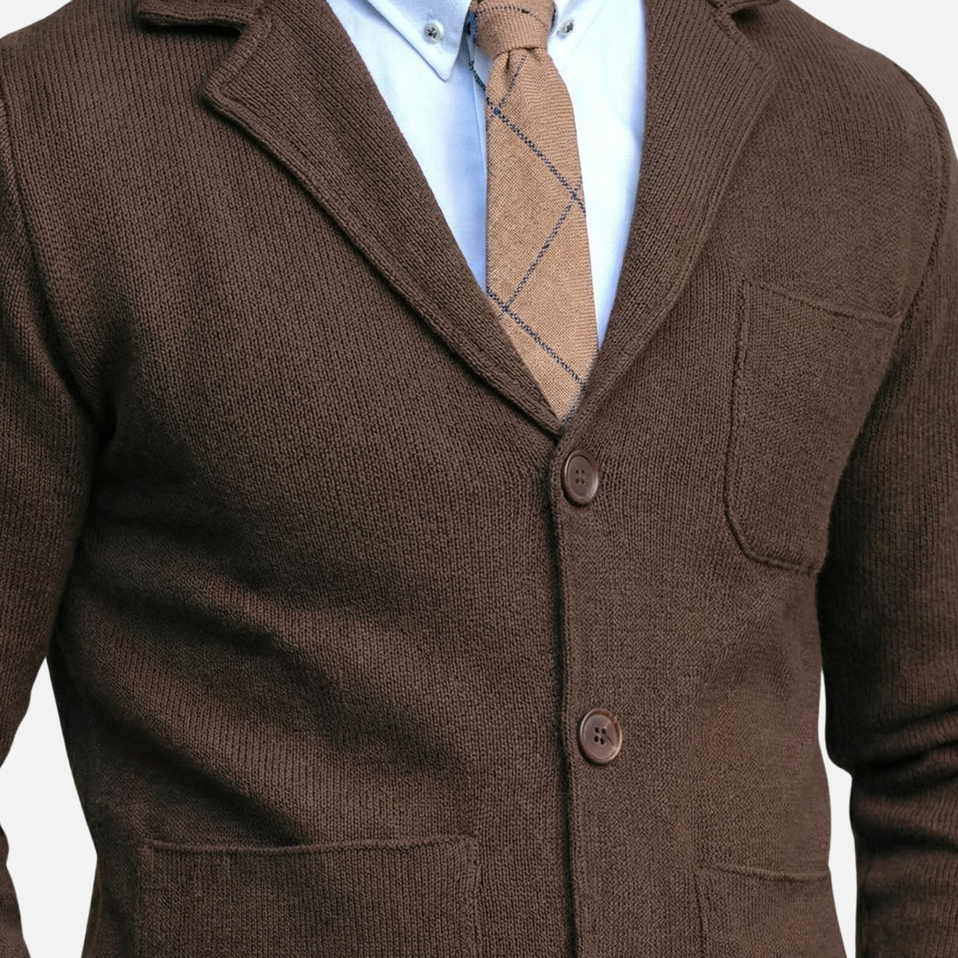 Lässiger Feinstrickblazer mit Brusttasche für Herren