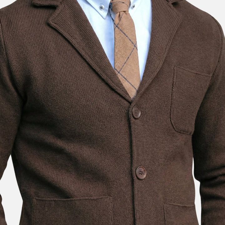 Lässiger Feinstrickblazer mit Brusttasche für Herren