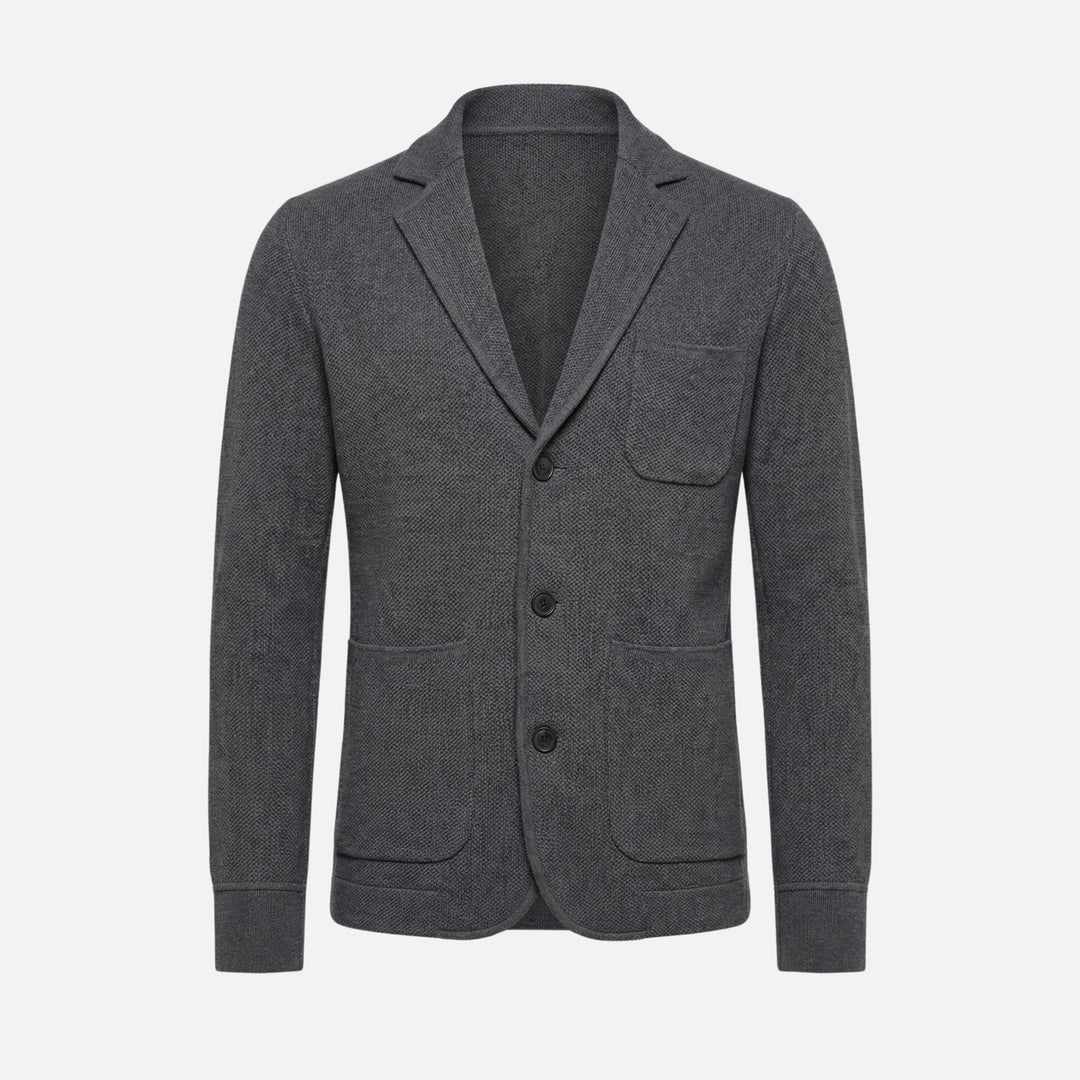 Lässiger Feinstrickblazer mit Brusttasche für Herren