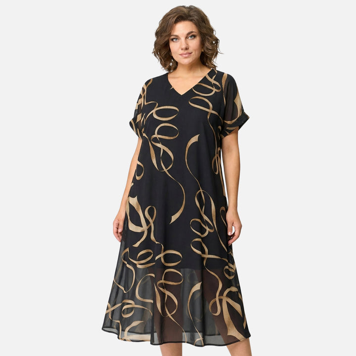 Abito midi in chiffon leggero con scollo a V da donna