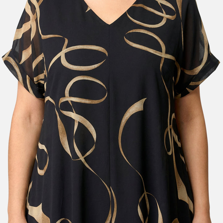 Abito midi in chiffon leggero con scollo a V da donna