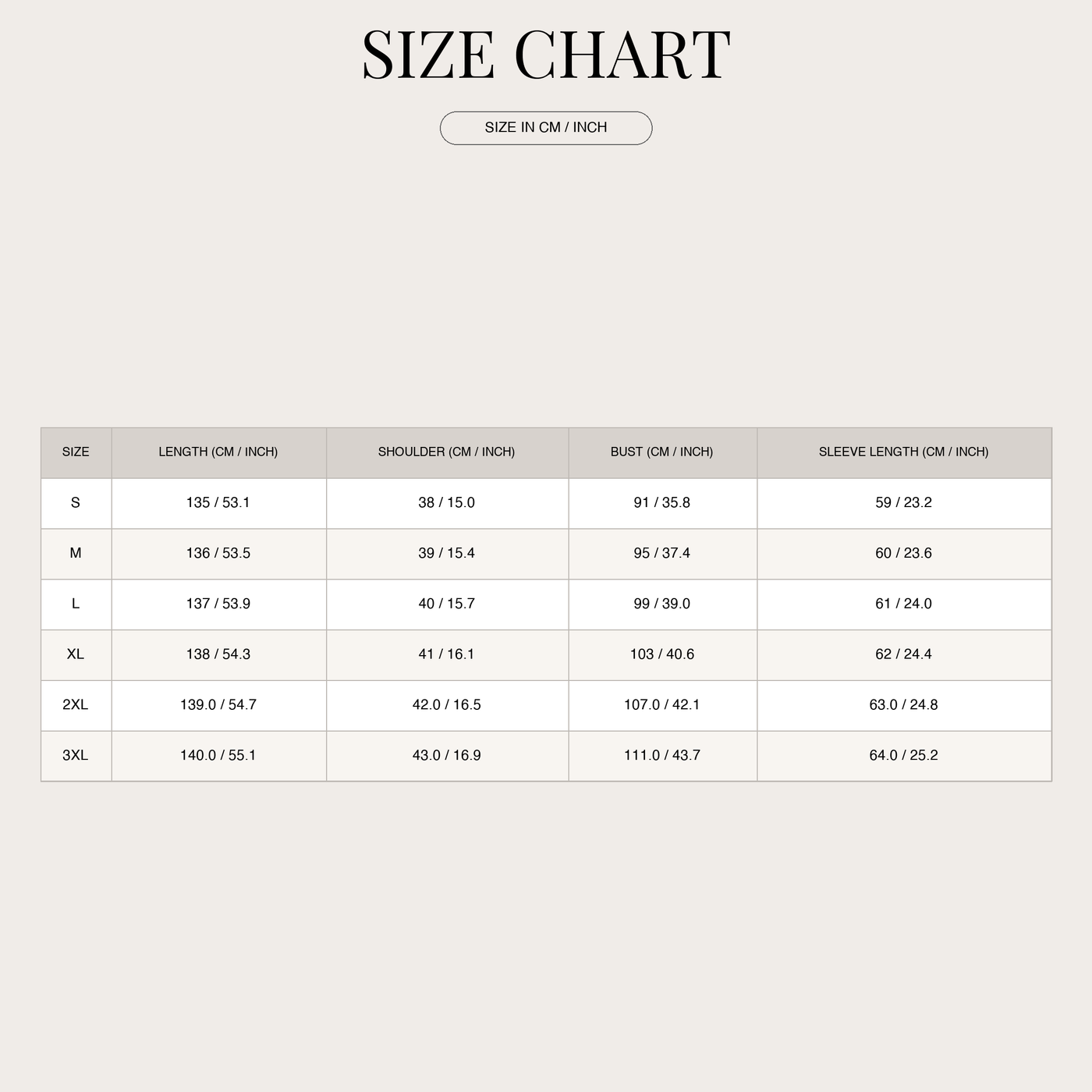 Vestido largo a rayas con cuello y efecto cruzado para mujer size chart