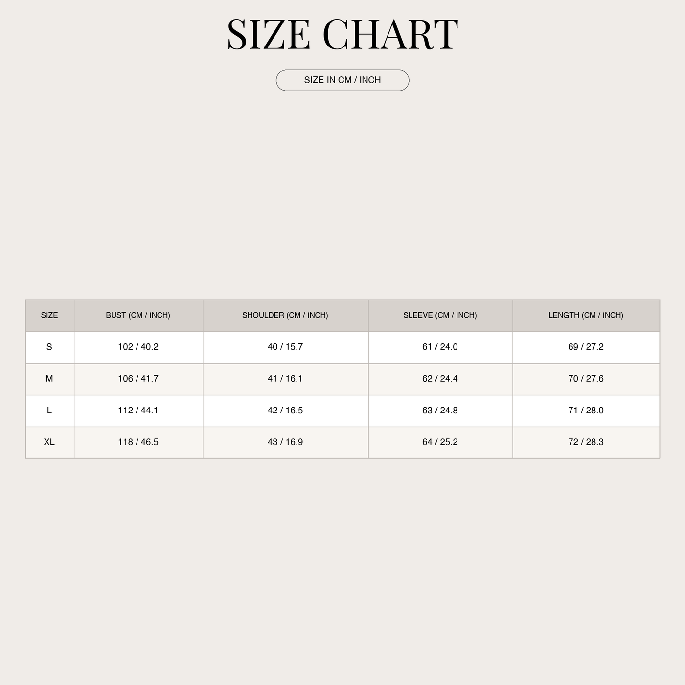 Denim blouse with button placket and roll-up sleeves for women size chart