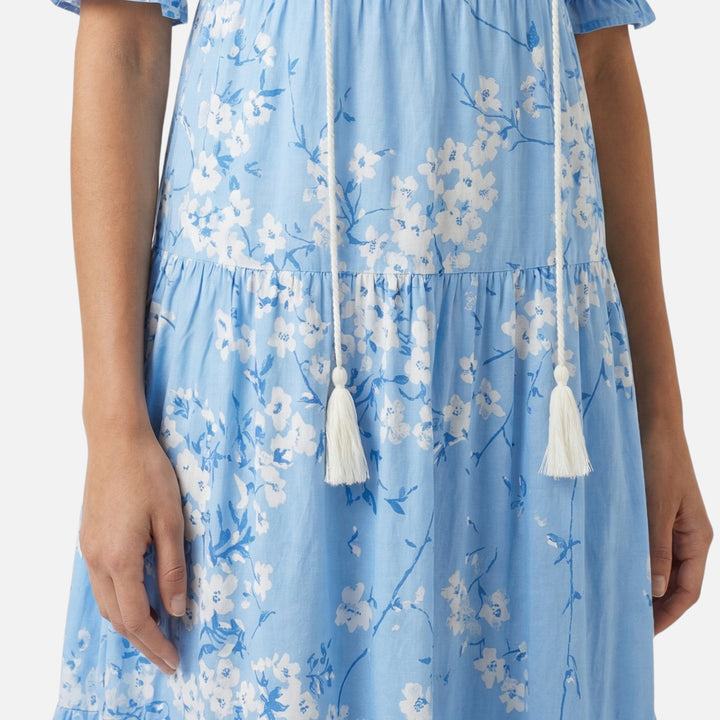 Abito midi in viscosa-elastan con scollo a V da donna