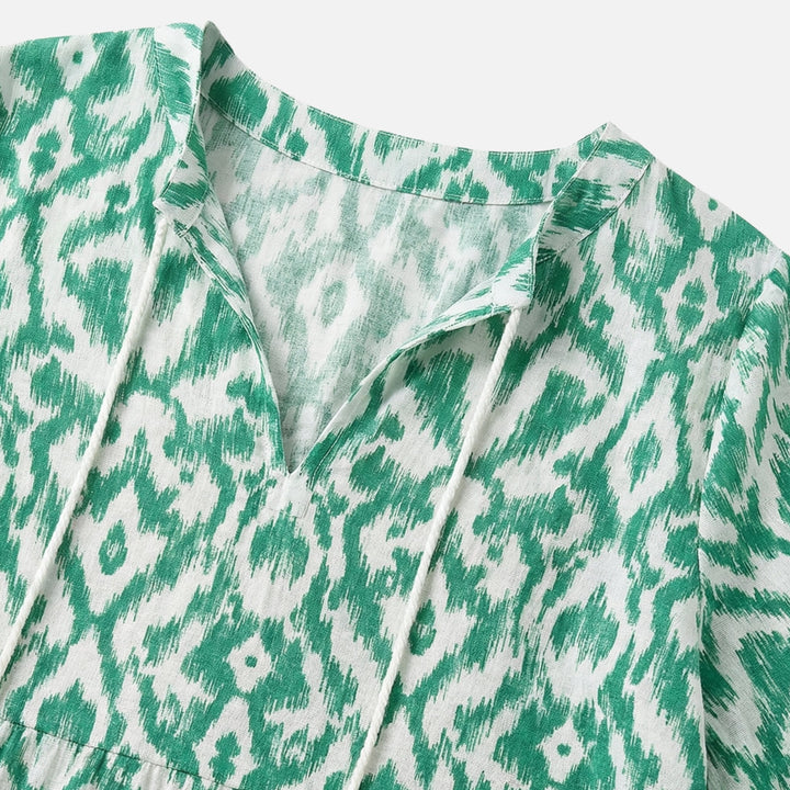 Abito midi in viscosa-elastan con scollo a V da donna