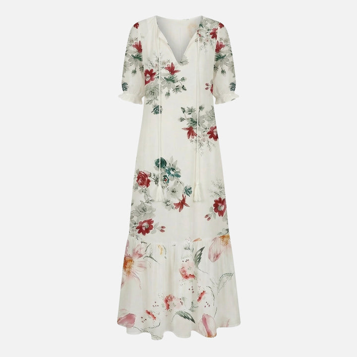 Abito midi in viscosa-elastan con scollo a V da donna