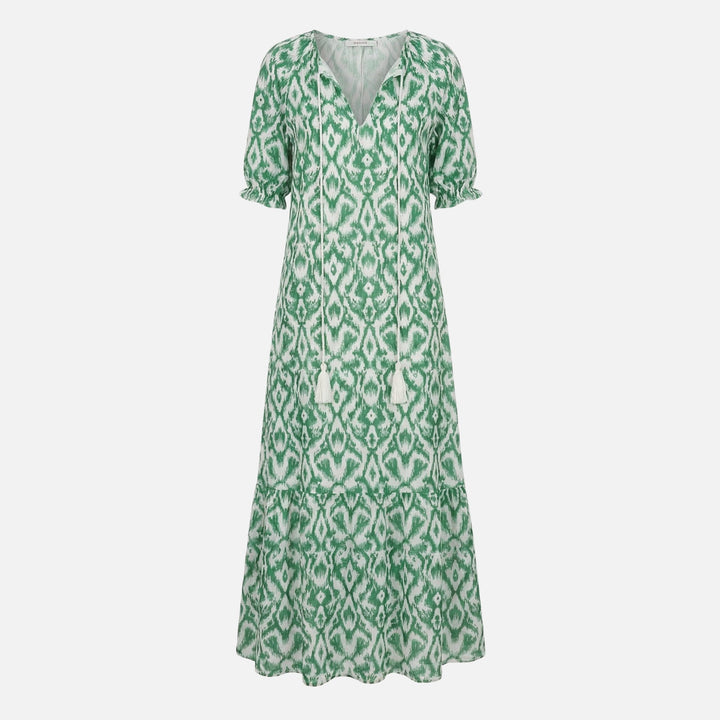 Abito midi in viscosa-elastan con scollo a V da donna