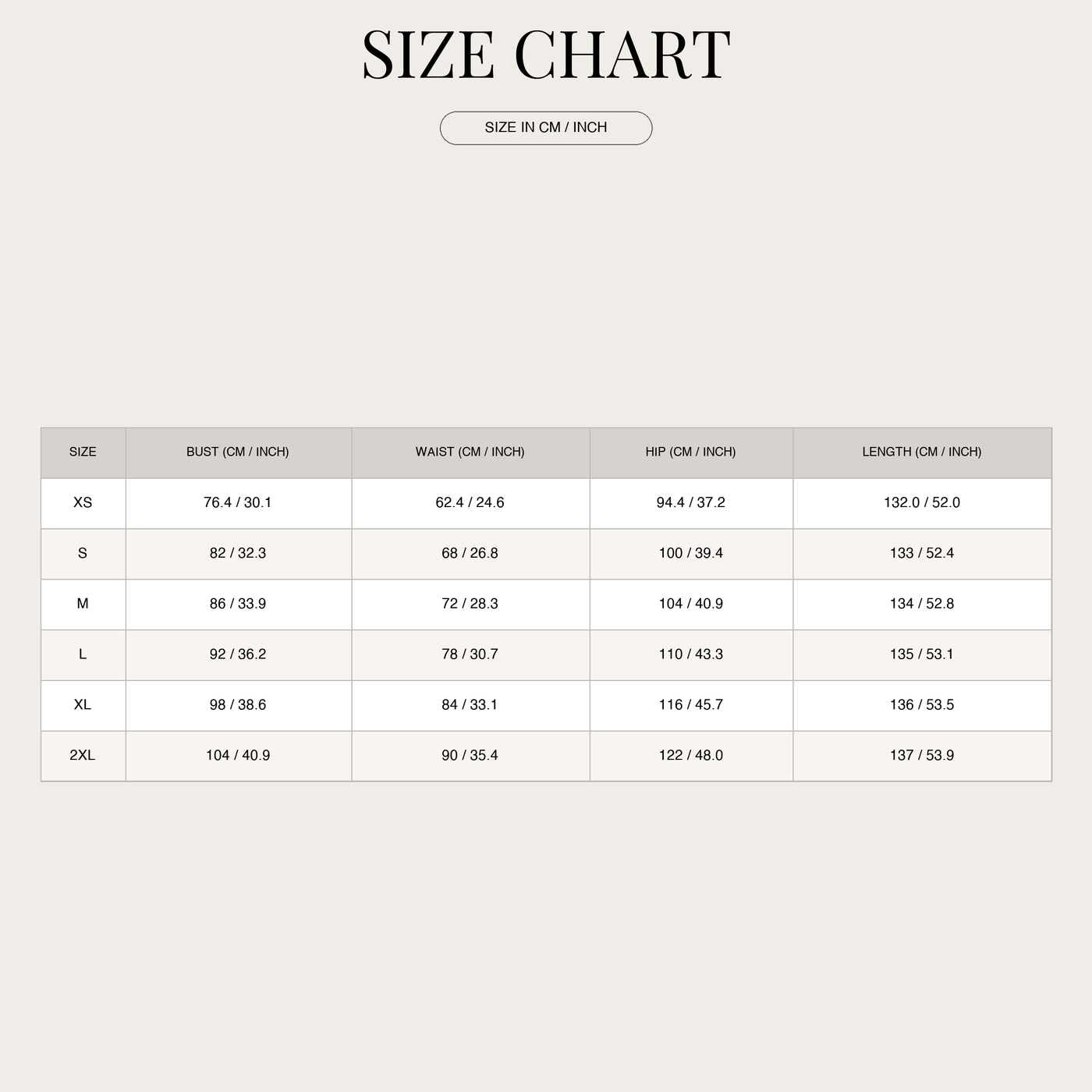 Mono de jersey con escote bandeau para mujer size chart