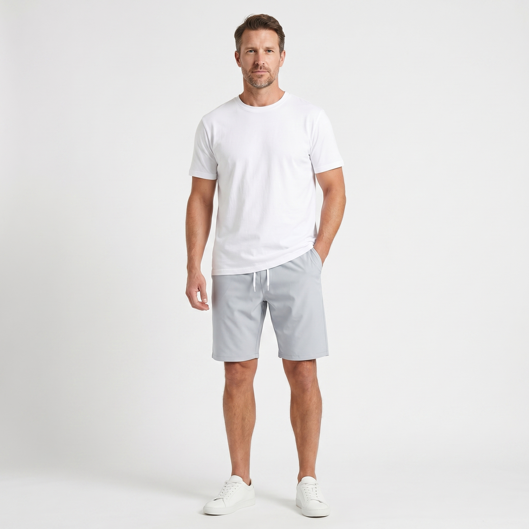 Modern men's shorts with side pockets for slipping on