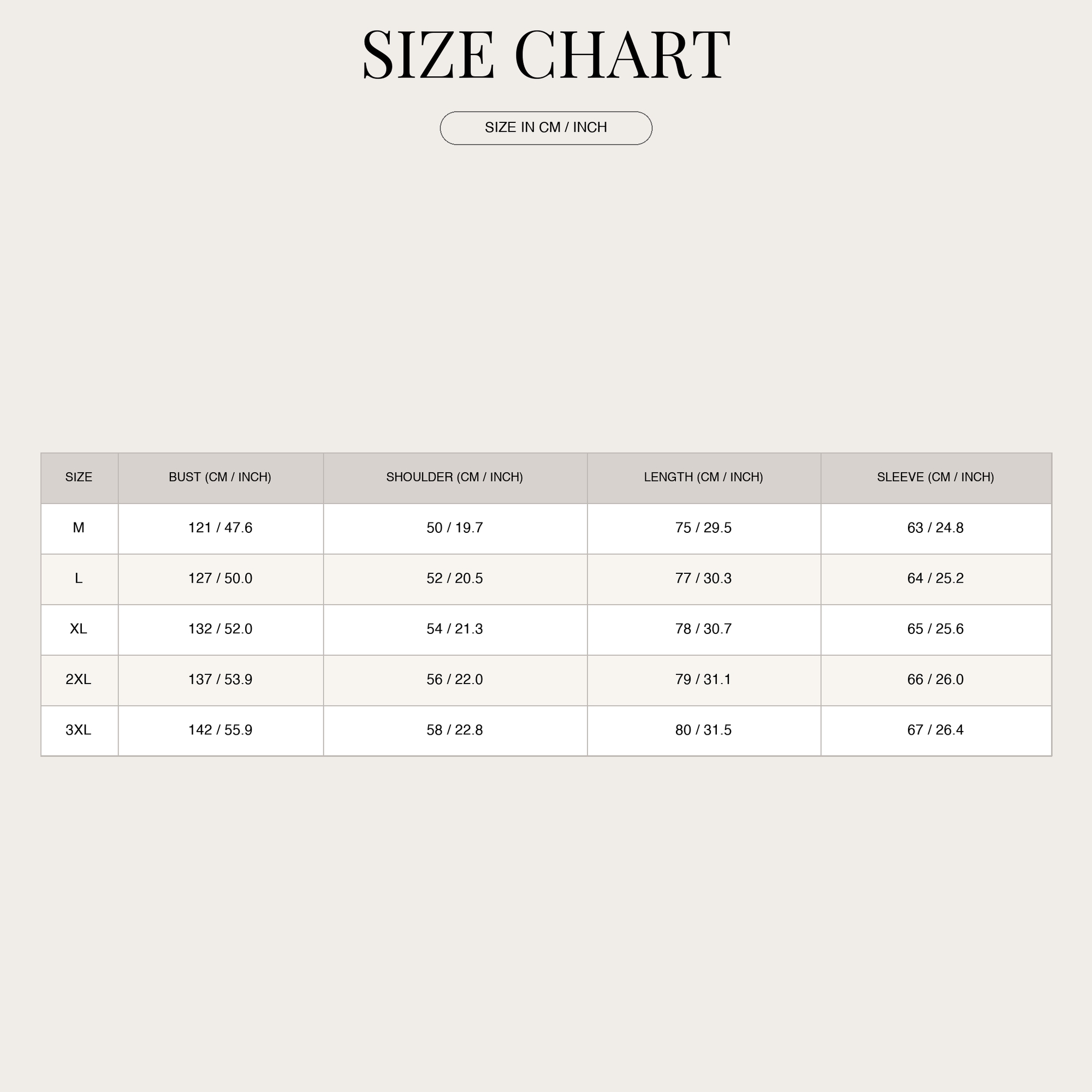 Size chart