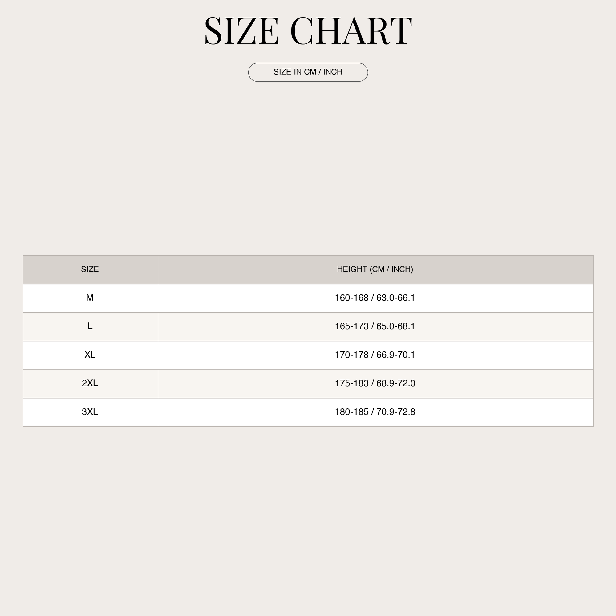 Size chart