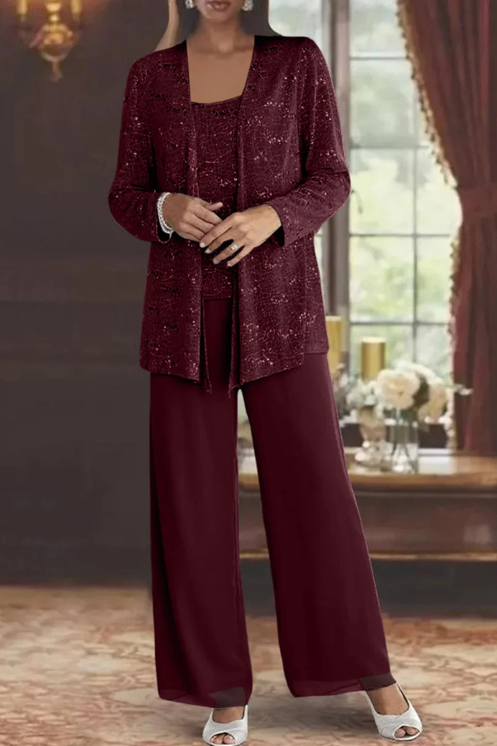 Pailletten_Hosenanzug_fuer_Damen_Dreiteilig_mit_Spitzenjacke_11