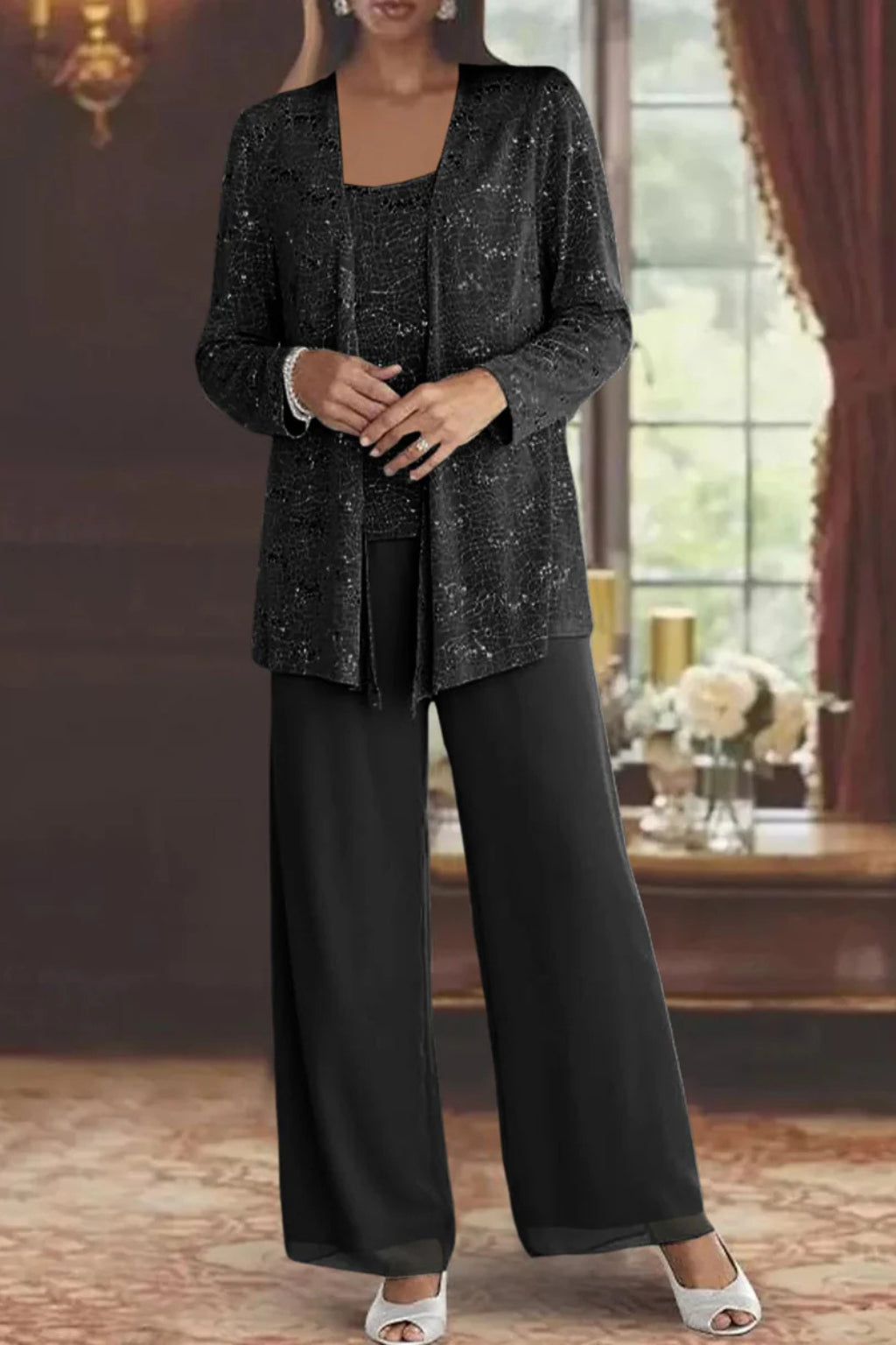 Pailletten_Hosenanzug_fuer_Damen_Dreiteilig_mit_Spitzenjacke_6