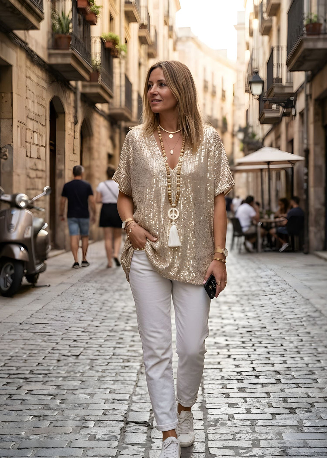 Pailletten_Tunika_fuer_Damen_V_Ausschnitt_Oversized_Kurzarm_Party_1