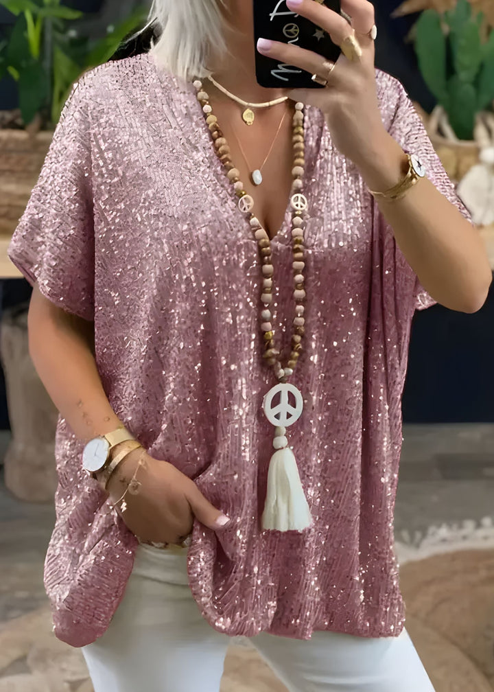 Pailletten_Tunika_fuer_Damen_V_Ausschnitt_Oversized_Kurzarm_Party_3