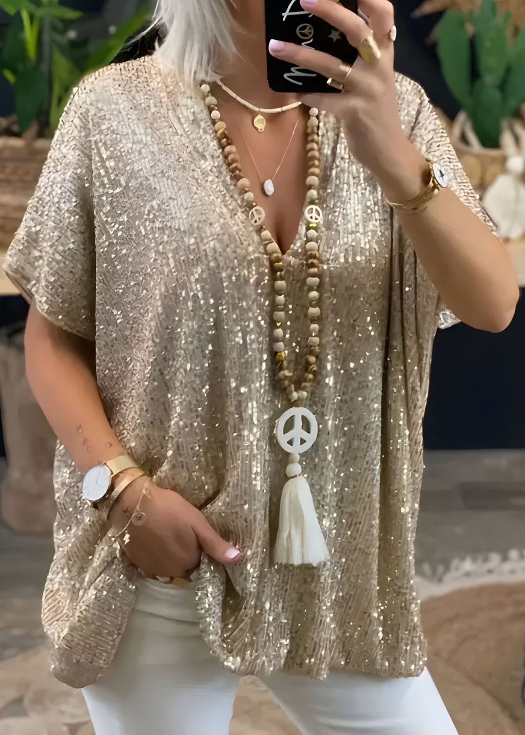 Pailletten_Tunika_fuer_Damen_V_Ausschnitt_Oversized_Kurzarm_Party_4