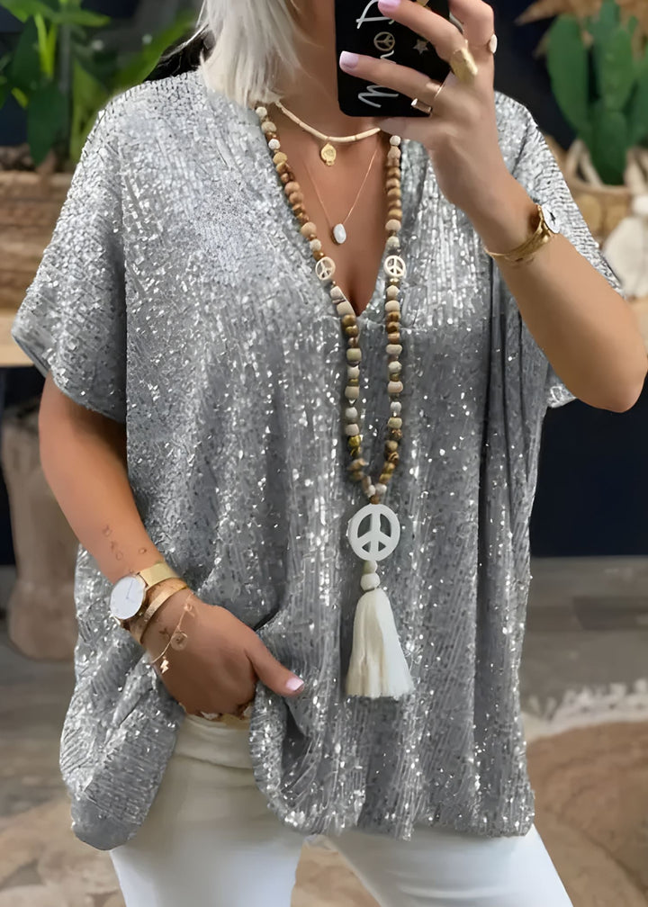 Pailletten_Tunika_fuer_Damen_V_Ausschnitt_Oversized_Kurzarm_Party_5