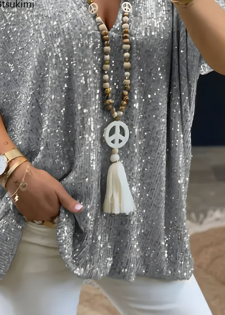 Pailletten_Tunika_fuer_Damen_V_Ausschnitt_Oversized_Kurzarm_Party_6
