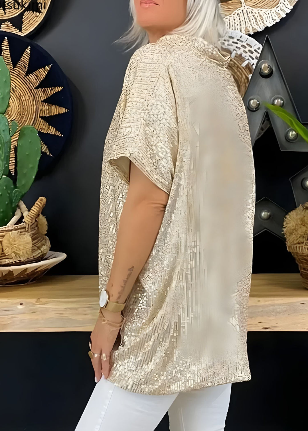 Pailletten_Tunika_fuer_Damen_V_Ausschnitt_Oversized_Kurzarm_Party_7