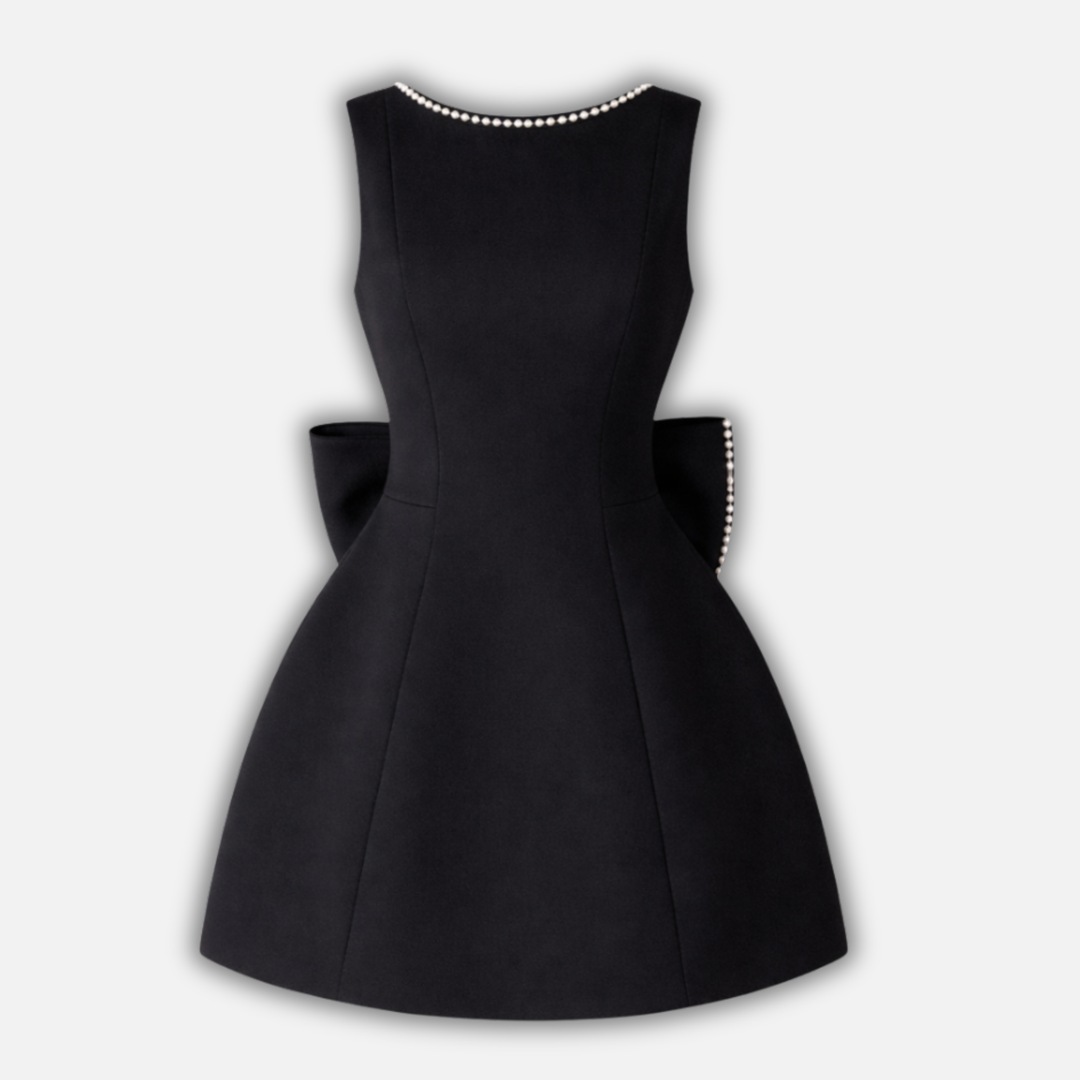 Perlenverzierte Mini-Kleid mit Rückenschnürung für Frauen