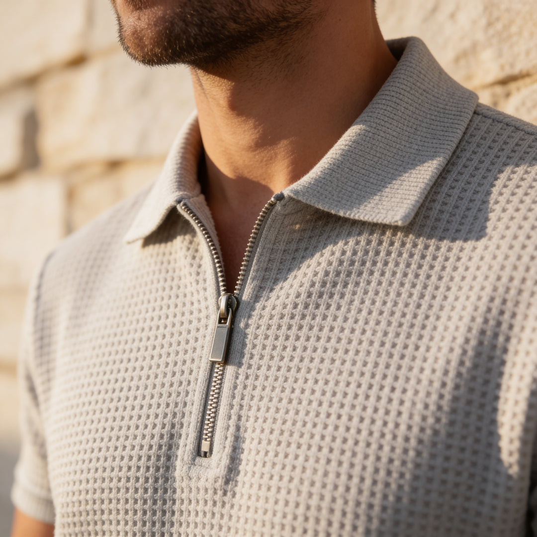 Polohemd_Shorts_Set_fuer_Herren_Kurzarm_mit_Reissverschluss_Kragen_12