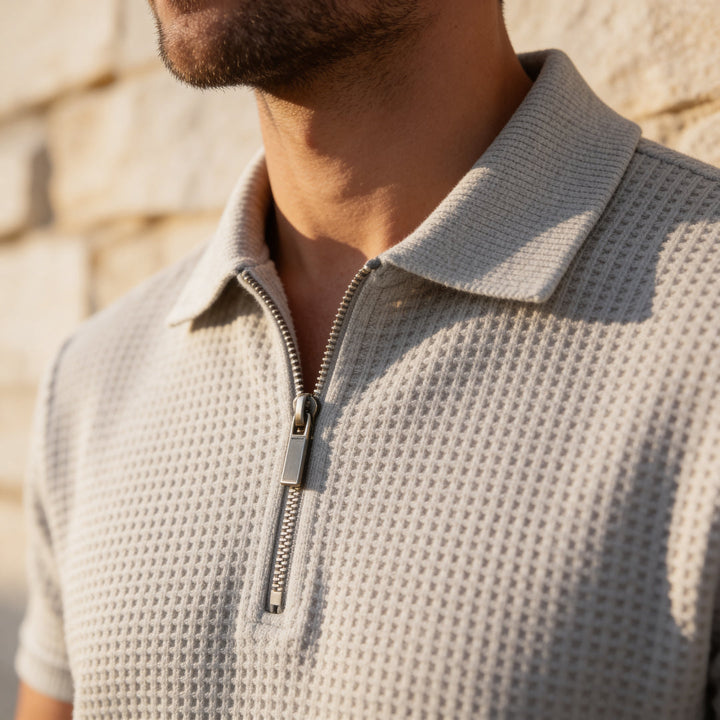 Polohemd_Shorts_Set_fuer_Herren_Kurzarm_mit_Reissverschluss_Kragen_12