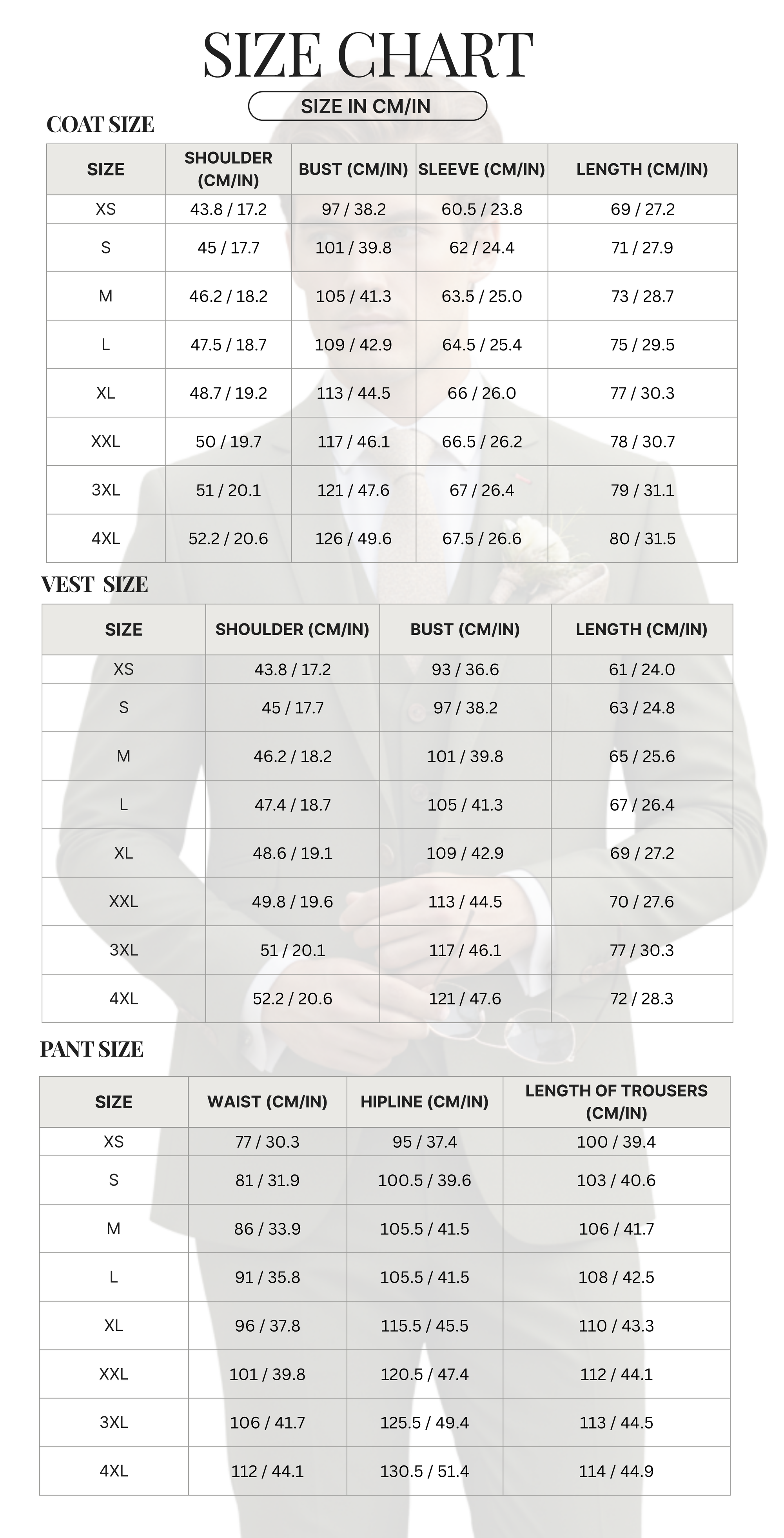 Size chart