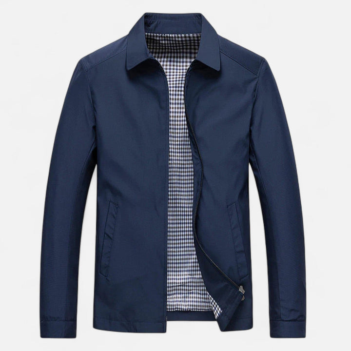 Reissverschlussjacke_fuer_Herren_Leicht_mit_kariertem_Futter_2