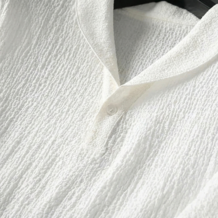 Light Linen Summer Set – Short-Sleeve Shirt & Drawstring Pants for Men