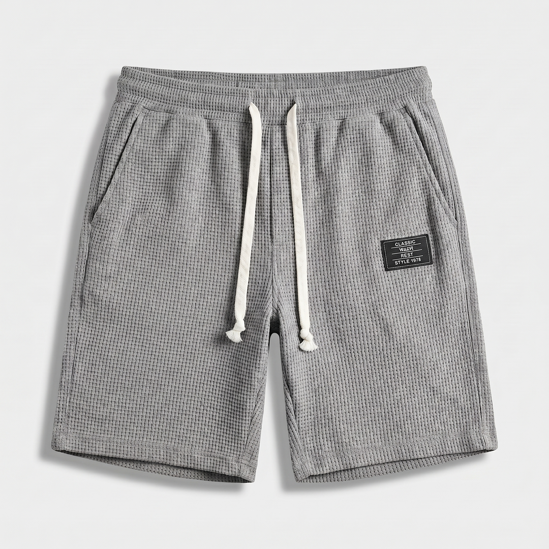Loose waffle knit slip-on shorts for men