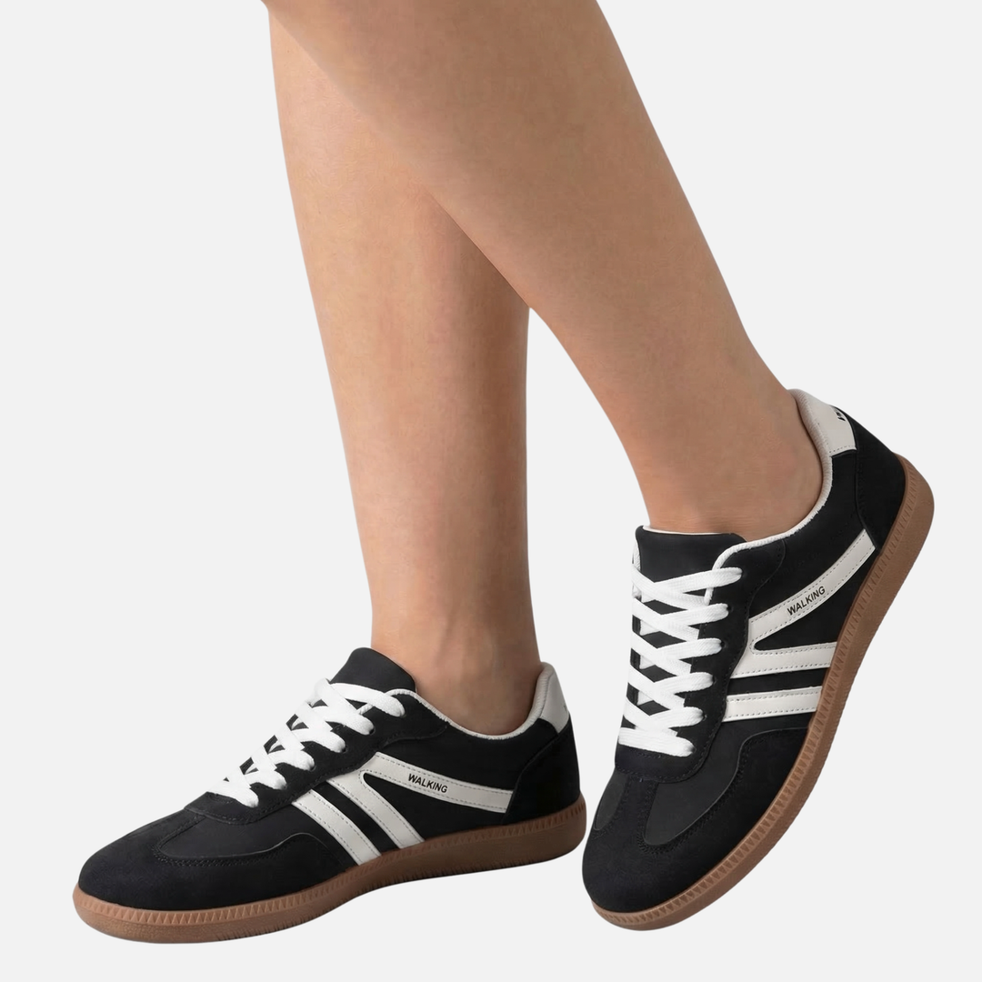 Synthetic strappy sandals – Flat sole with buckle for women