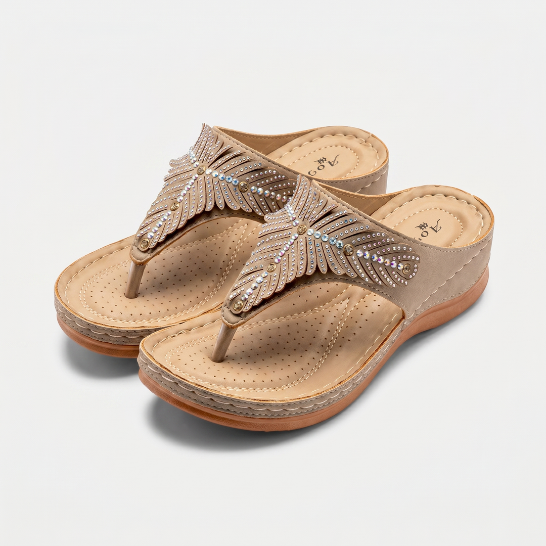 Sandali infradito ergonomici con suola di supporto per donna